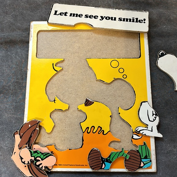 Vintage Made in USA Peanuts Snoopy & Peppermint Patty Playskool wooden puzzle - Picture 8 of 9